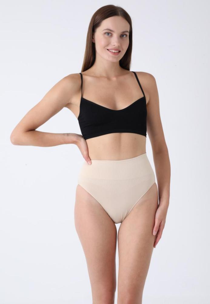 Corset Modelator Damă Clasic cu Talie înaltă , Push-up și Bandă Anti-Alunecare,Culoare Bej,Engros